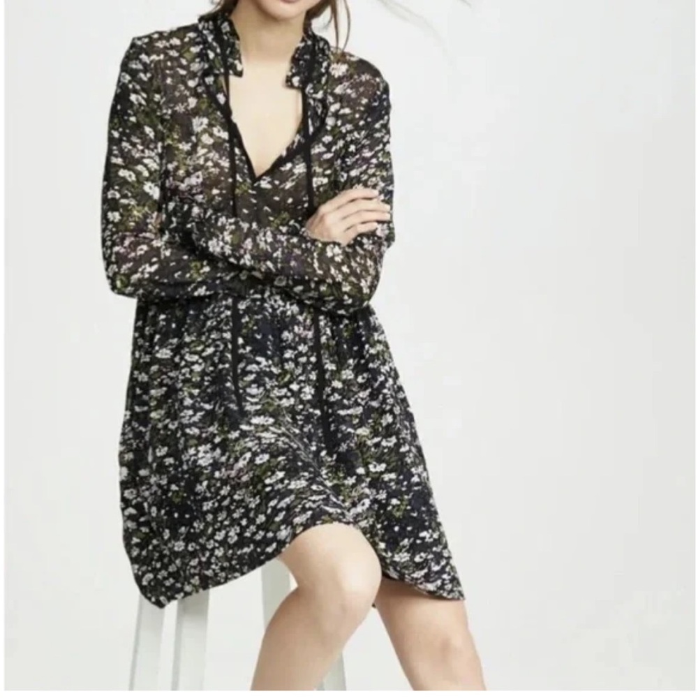 Ganni  georgette floral keyhole dress sz 36 . USA size 4